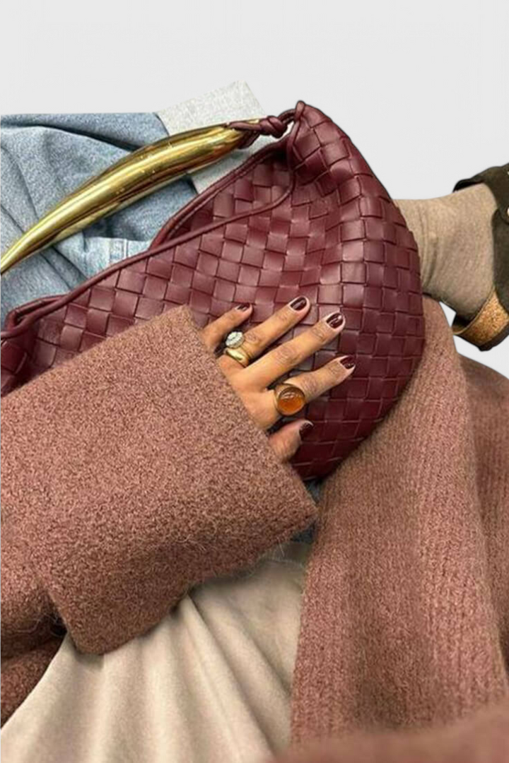 Sac Gerda Woven avec Poignée Dorée