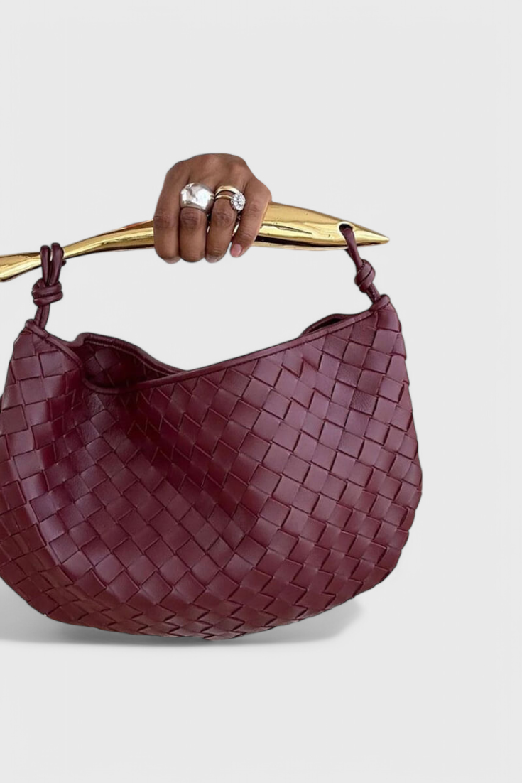 Sac Gerda Woven avec Poignée Dorée
