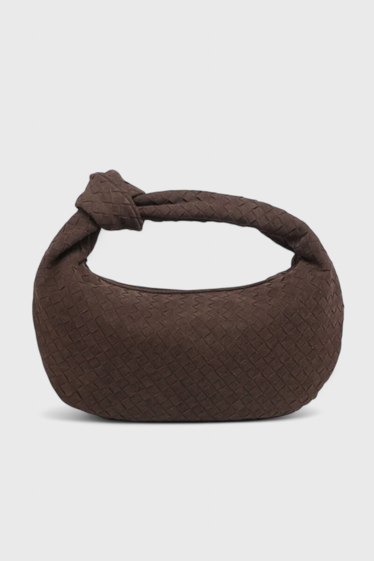 Sac Lila Moyen Tissé avec Détail de Nœud