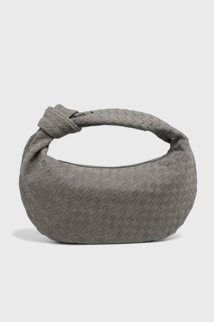 Sac Lila Moyen Tissé avec Détail de Nœud
