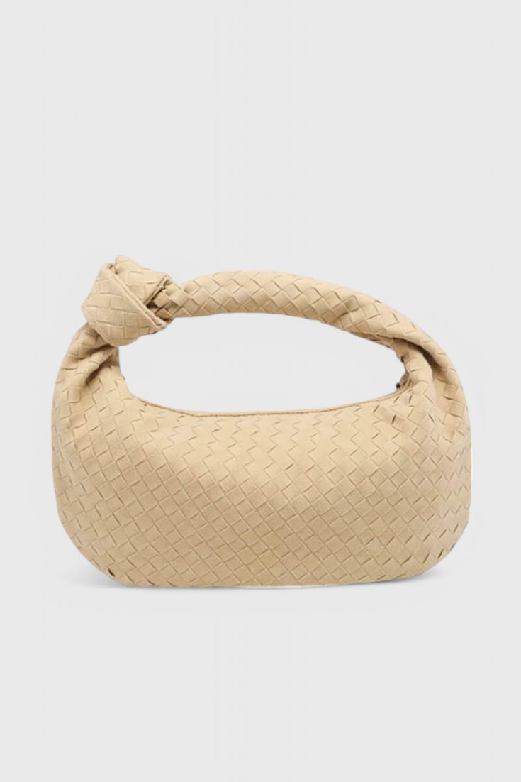 Sac Lila Moyen Tissé avec Détail de Nœud