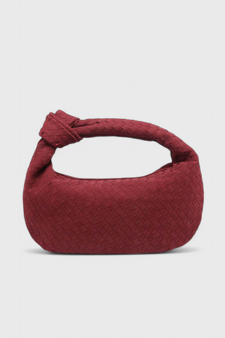 Sac Lila Moyen Tissé avec Détail de Nœud