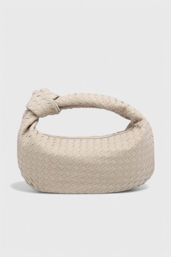 Sac Lila Moyen Tissé avec Détail de Nœud