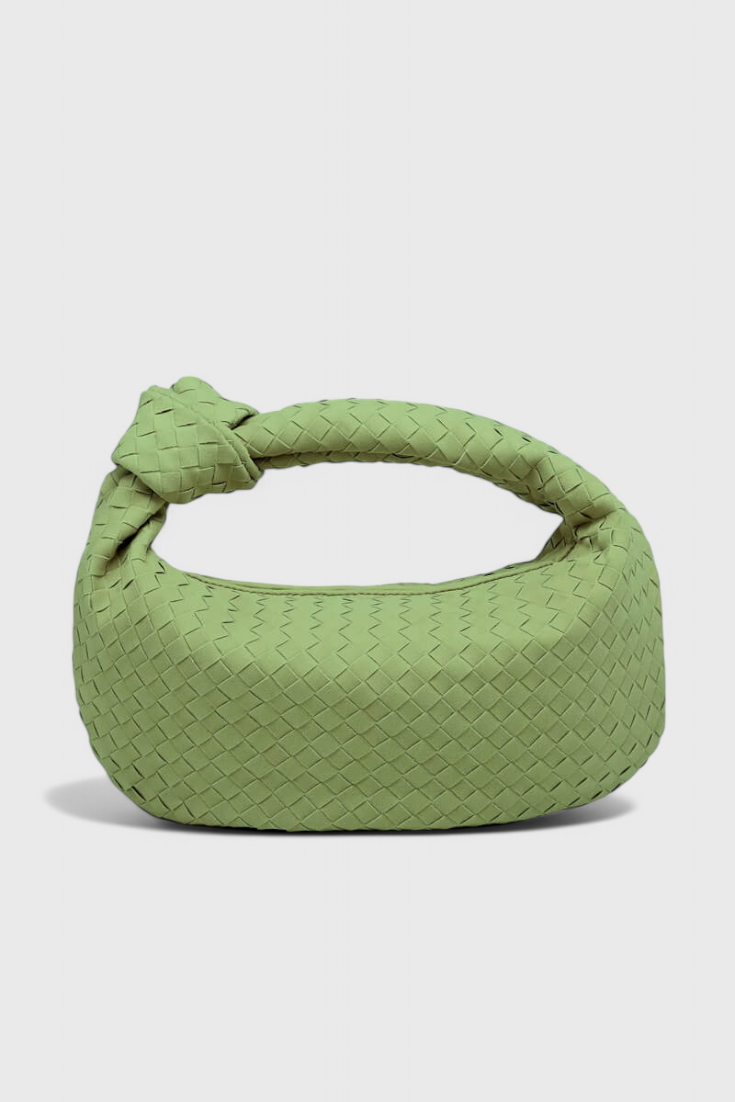 Sac Lila Moyen Tissé avec Détail de Nœud