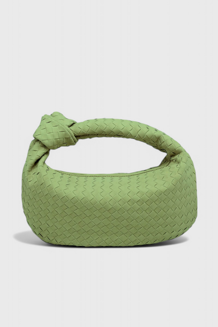 Sac Lila Moyen Tissé avec Détail de Nœud