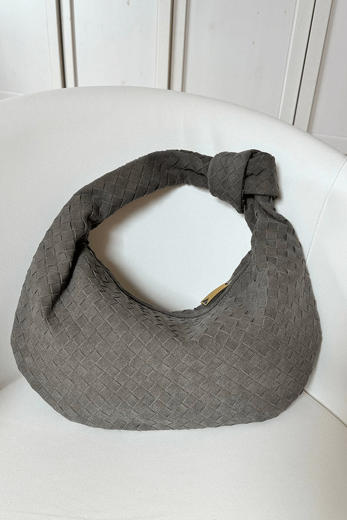 Sac Lila Moyen Tissé avec Détail de Nœud