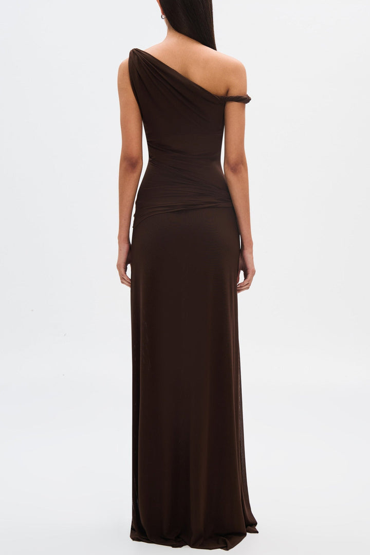 Robe Maxi Eranda en Maille Drapée Off-Shoulder