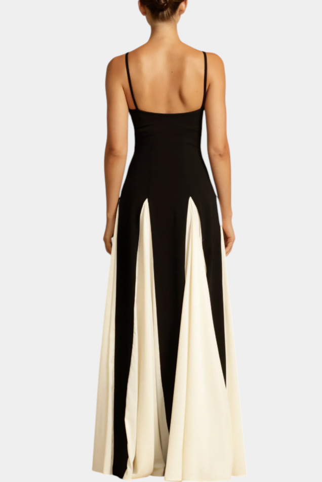 Robe Maxi Bicolore Catalina à Bretelles Fines