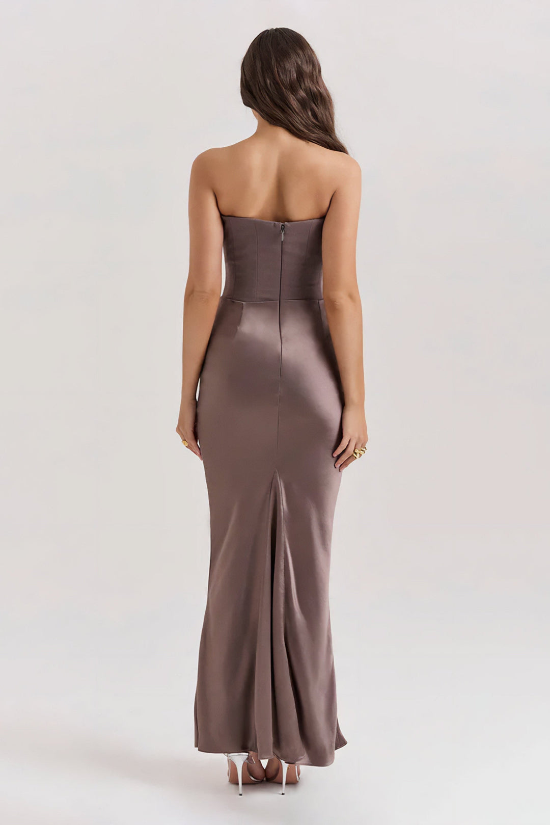 Robe Maxi Drapée Emily avec Corset Sans Bretelles