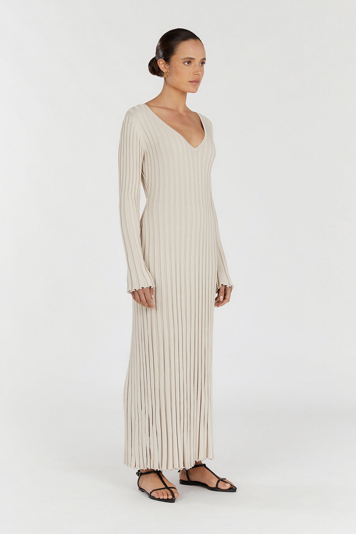 Darla Robe en Maille Côtelée avec Ceinture