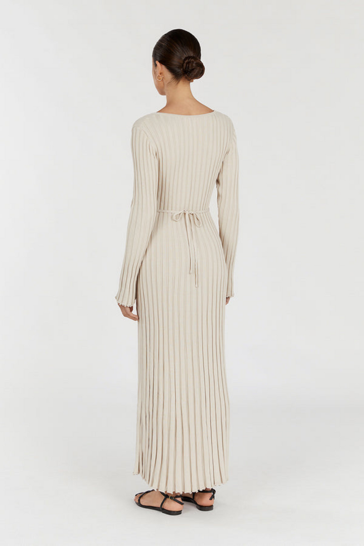 Darla Robe en Maille Côtelée avec Ceinture