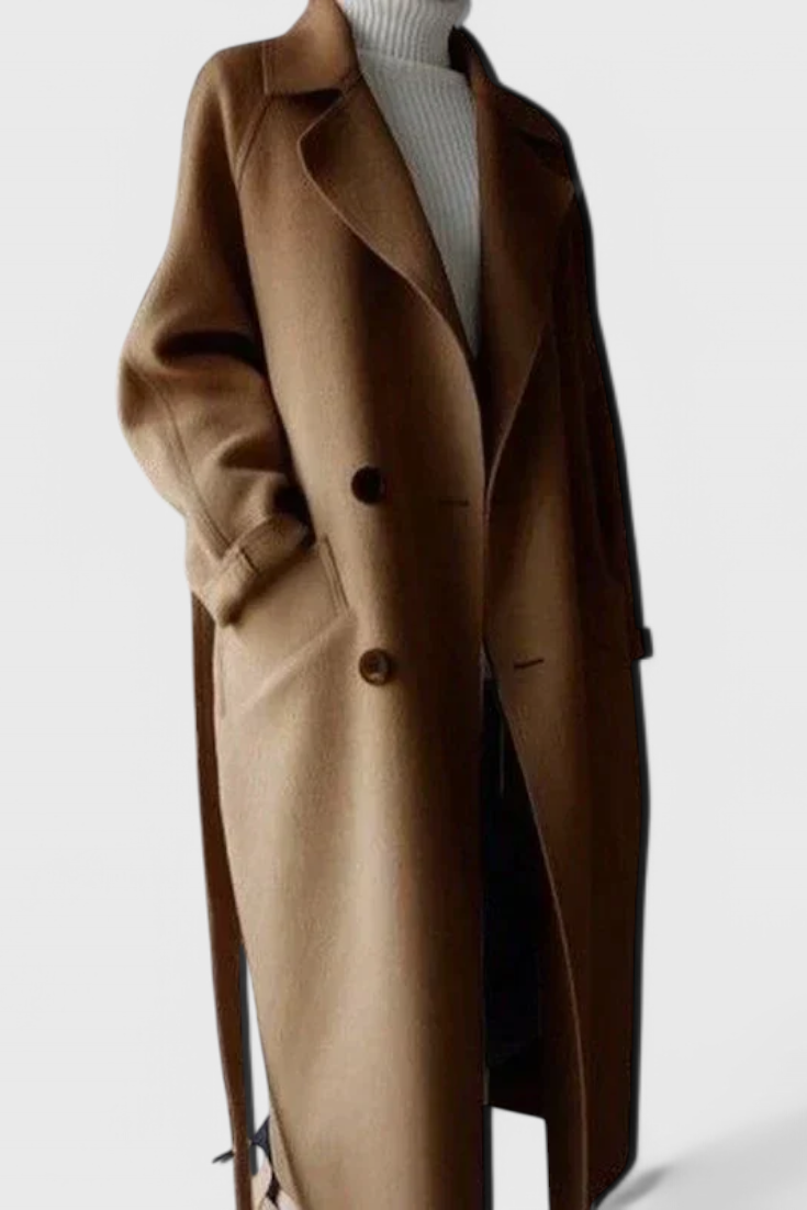 Manteau Long en Mélange de Laine Clara Timeless