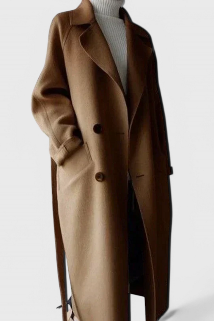 Manteau Long en Mélange de Laine Clara Timeless