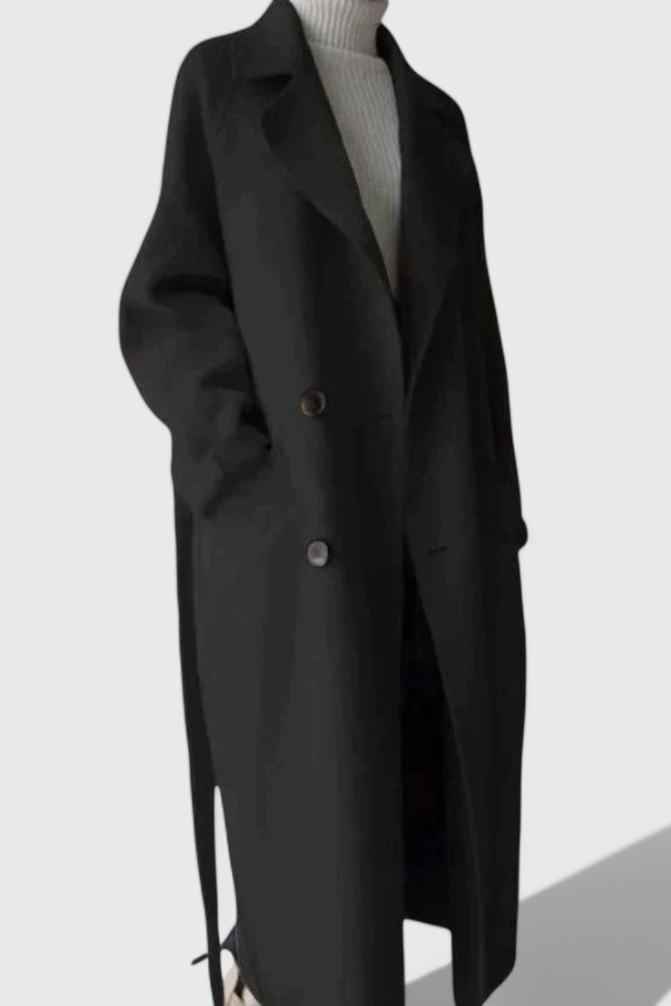 Manteau Long en Mélange de Laine Clara Timeless