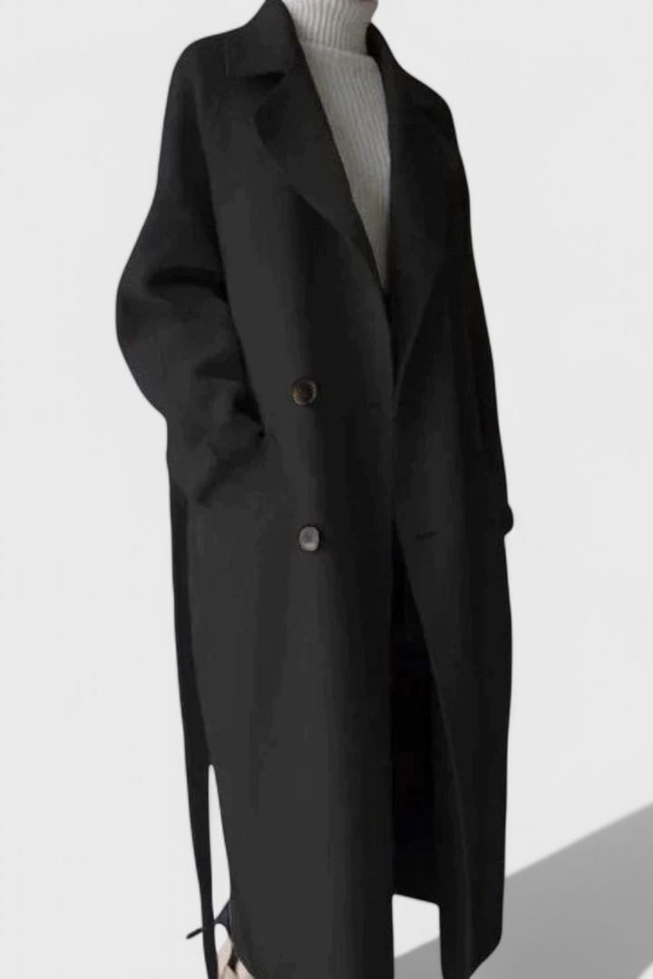 Manteau Long en Mélange de Laine Clara Timeless