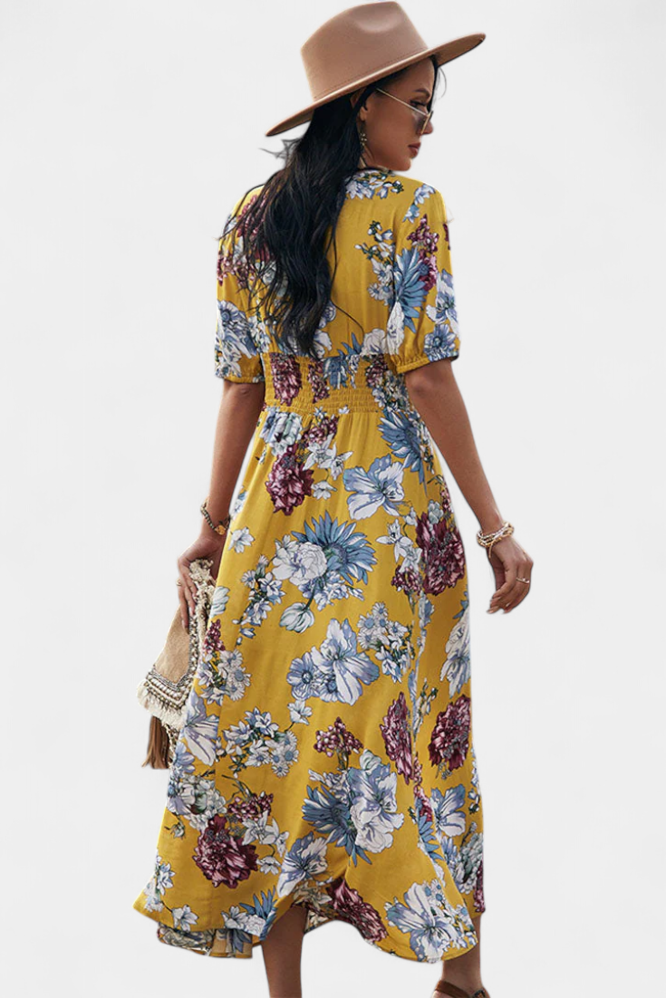 Robe d'Été Benoja avec Imprimé Floral et Silhouette Définie