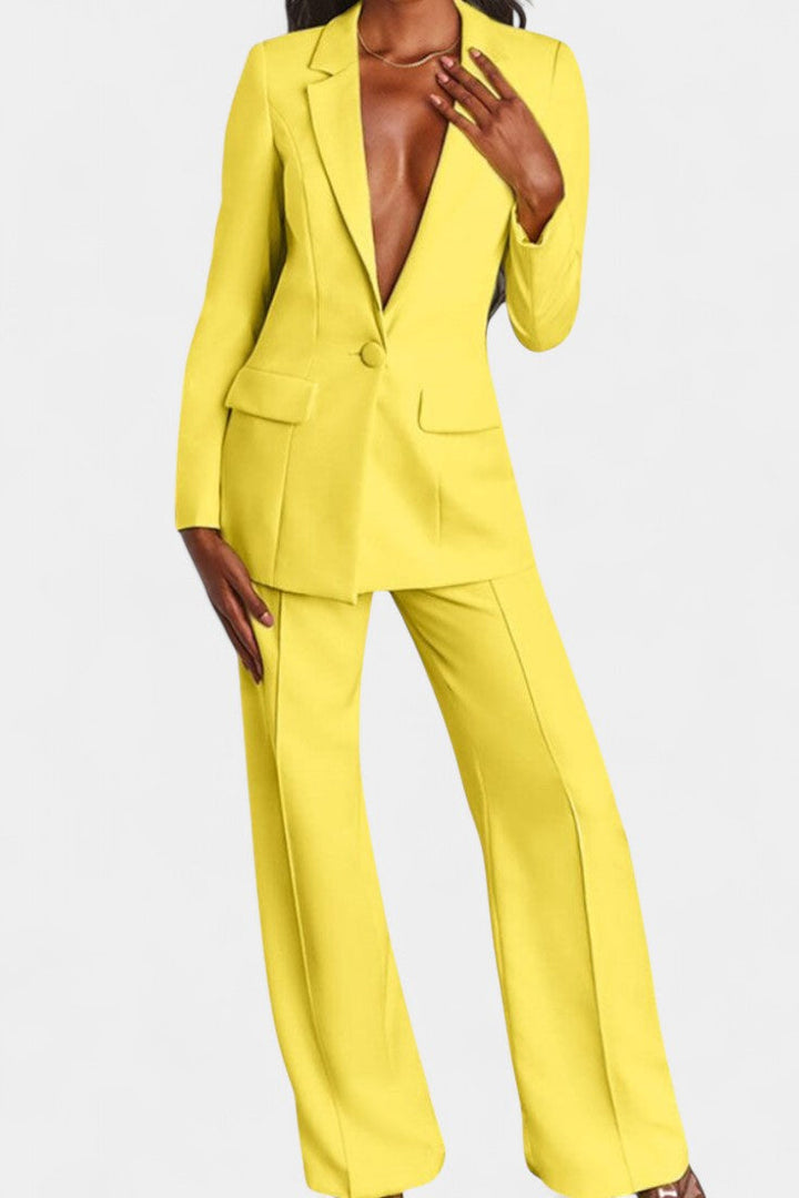Marnie Ensemble Blazer Sur Mesure et Pantalons à Jambe Large