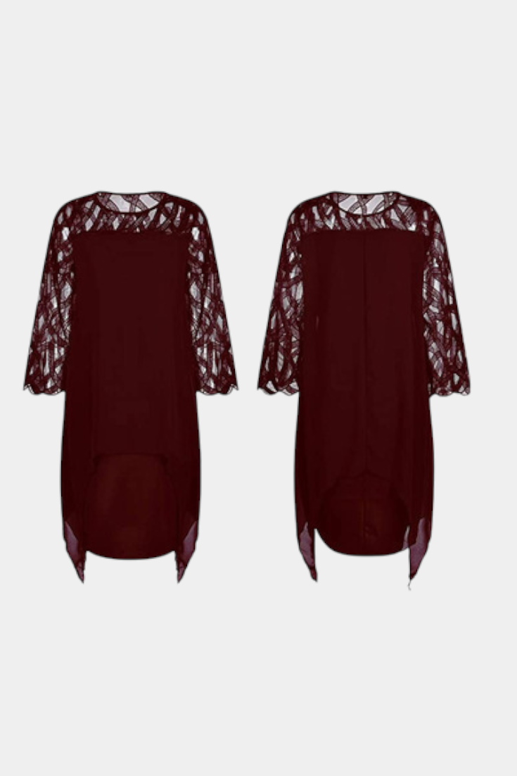 Robe Yana Grande Taille avec Manches en Dentelle