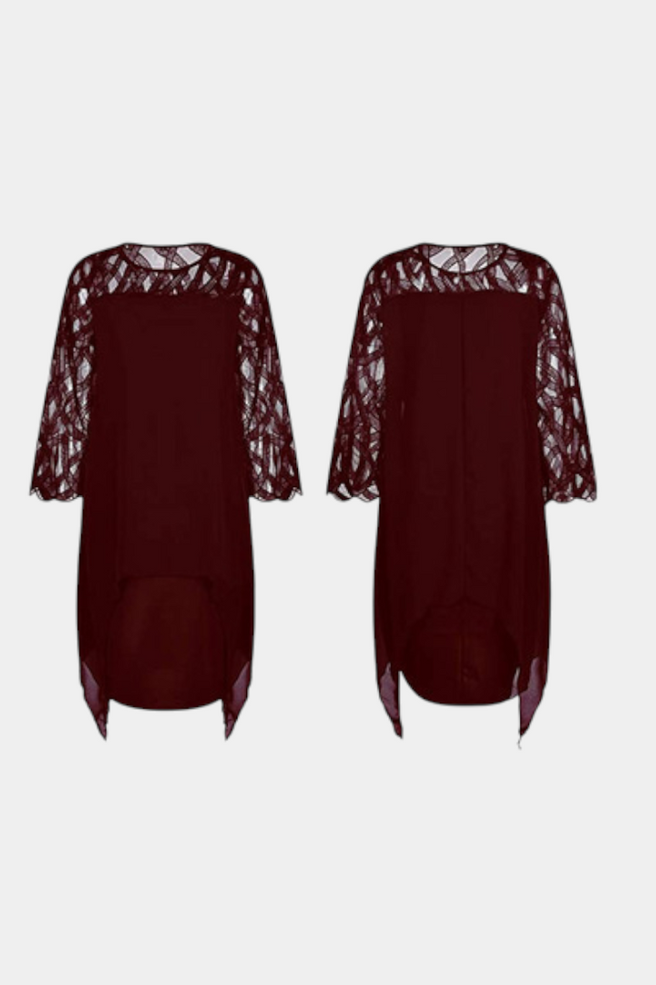 Robe Yana Grande Taille avec Manches en Dentelle
