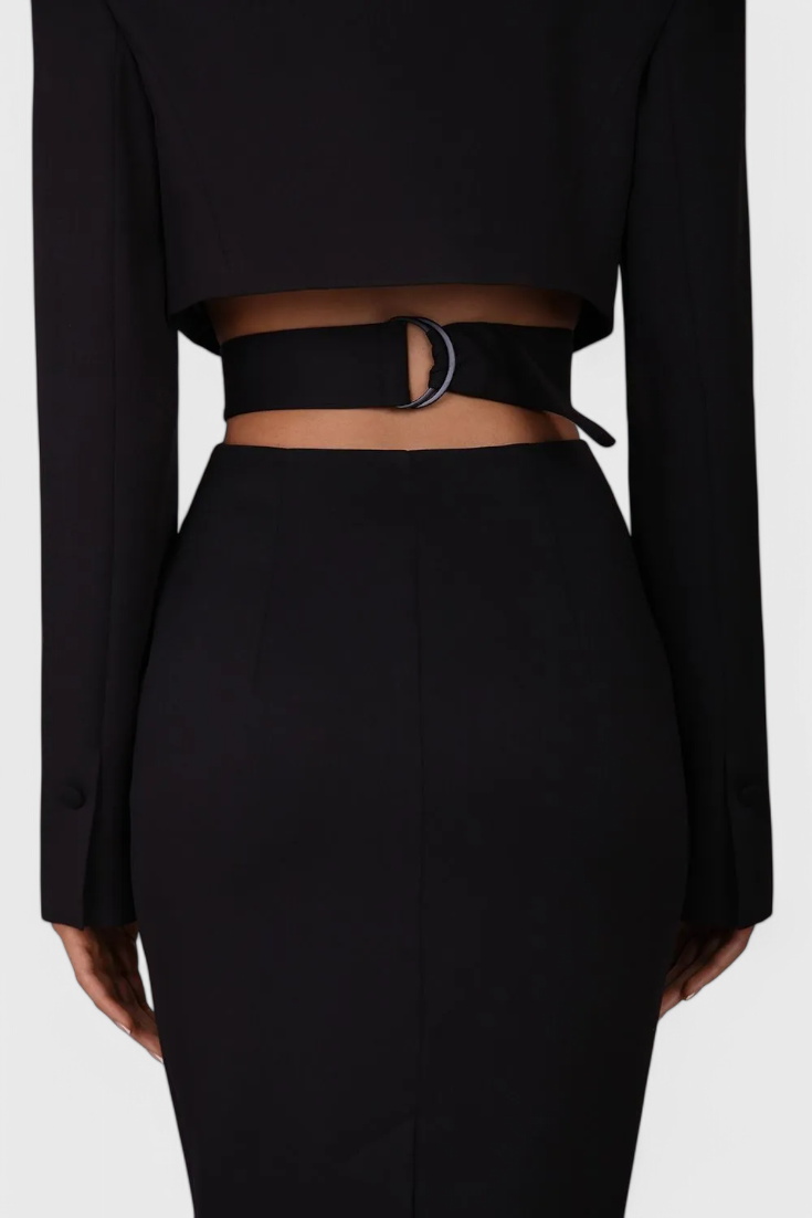 Robe Blazer Midi Bernice avec Découpe et Dos Découvert