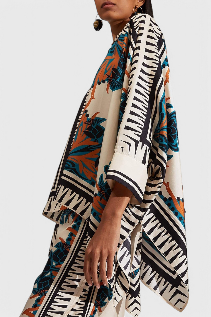 Beatriz Ensemble Floral en Satin au Crépuscule