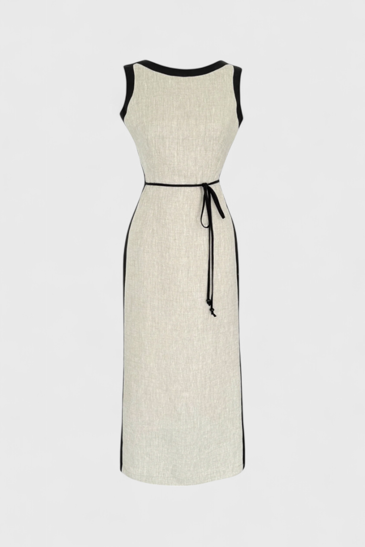 Robe Sans Manches Samanta avec Contraste de Couleur
