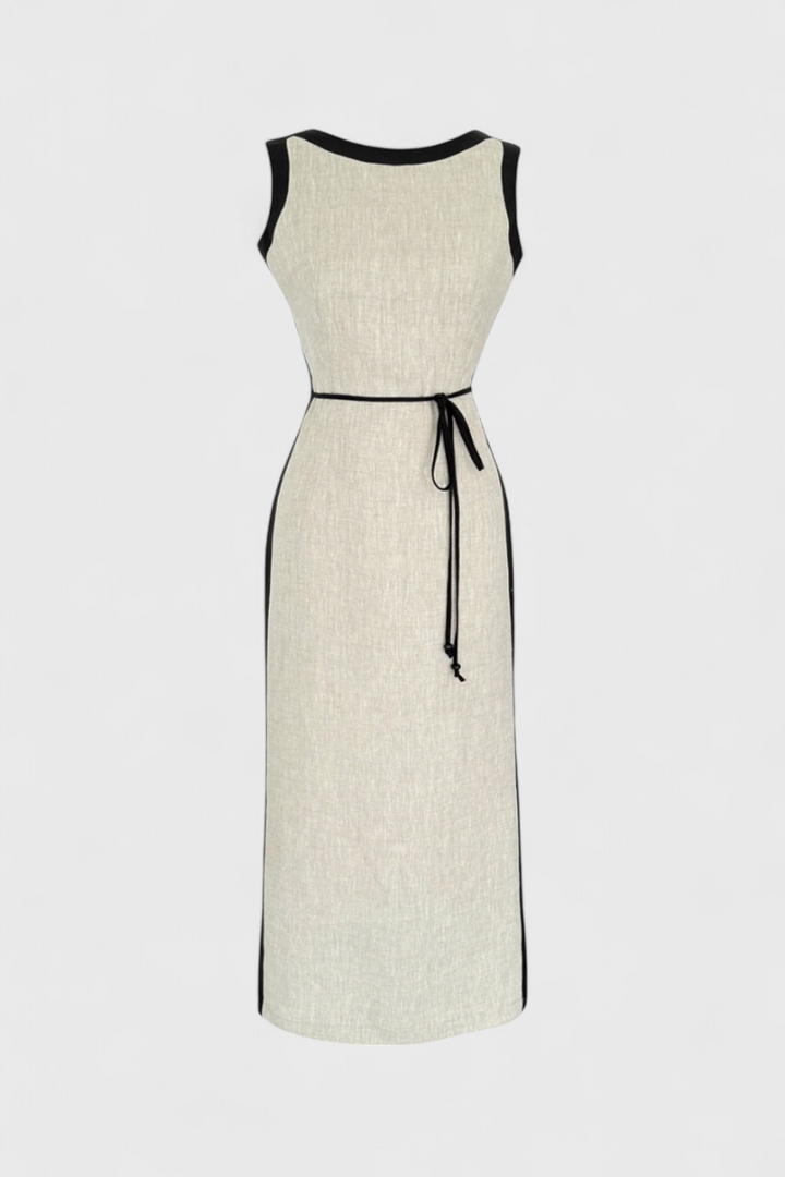 Robe Sans Manches Samanta avec Contraste de Couleur