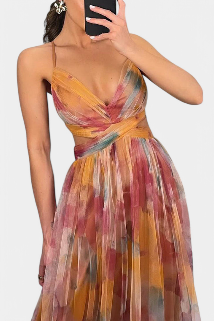 Robe Maxi Fleurie Ingrid avec Décolleté en V