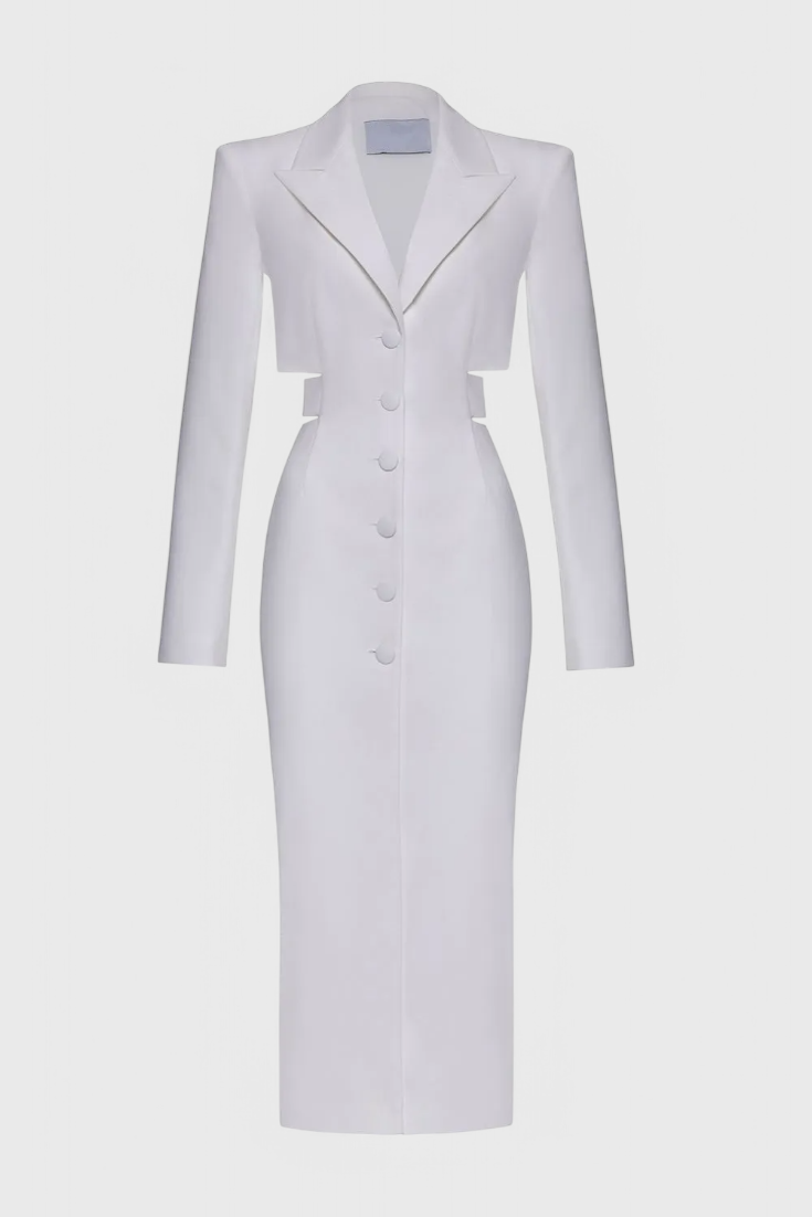 Robe Blazer Midi Bernice avec Découpe et Dos Découvert