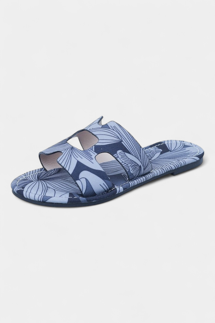 Sandales Plates Multicolores Berenice avec Imprimé Tropical