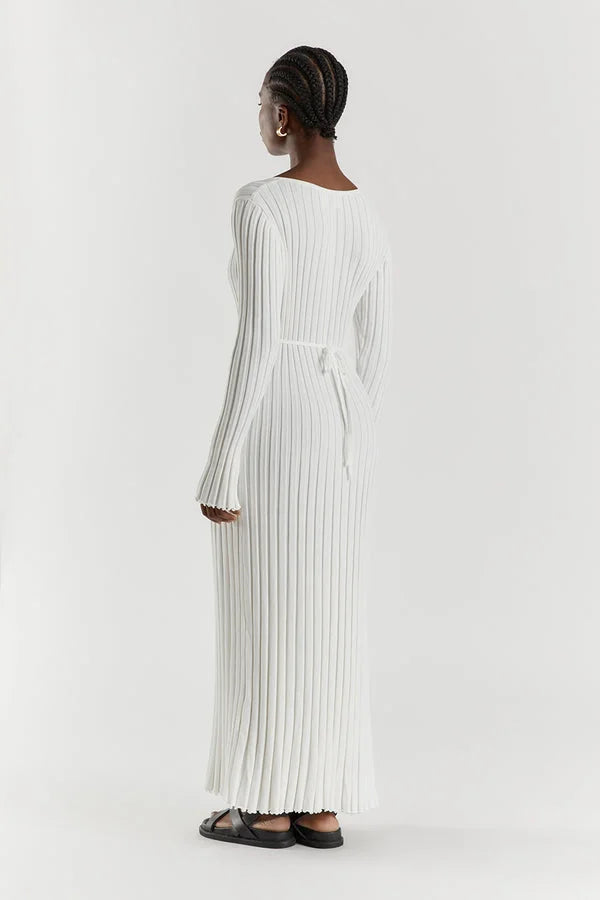 Darla Robe en Maille Côtelée avec Ceinture