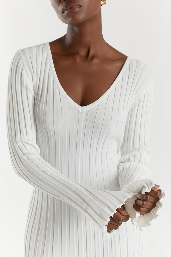 Darla Robe en Maille Côtelée avec Ceinture