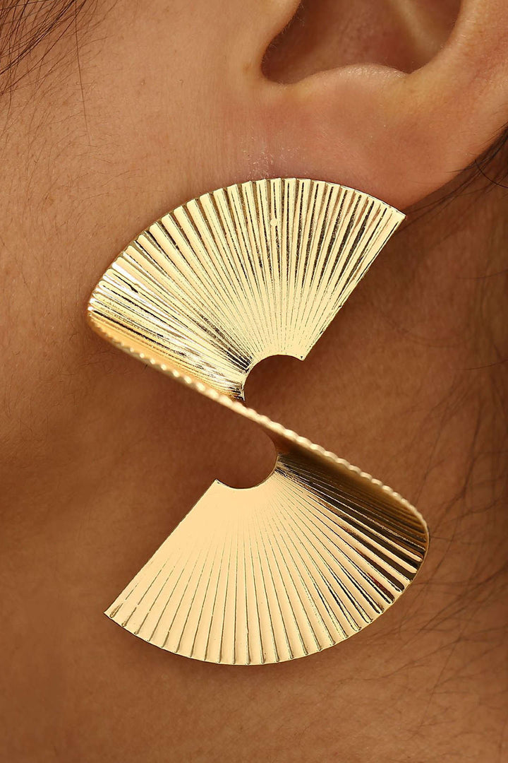 Boucles d'oreilles en métal plissé