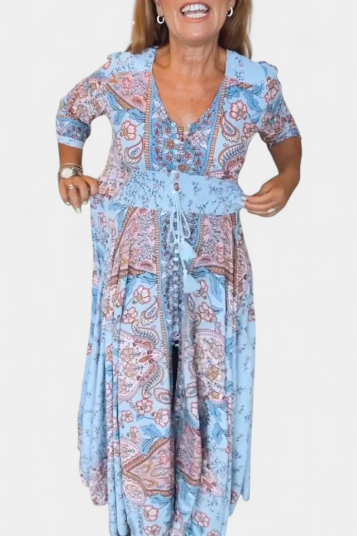 Robe d'été décontractée Dunya avec décolleté en V