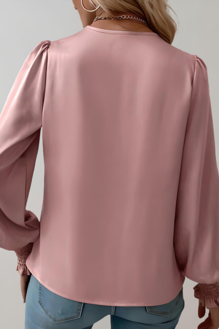 Blouse Élégante à Manches Longues Quinn avec Décolleté en V