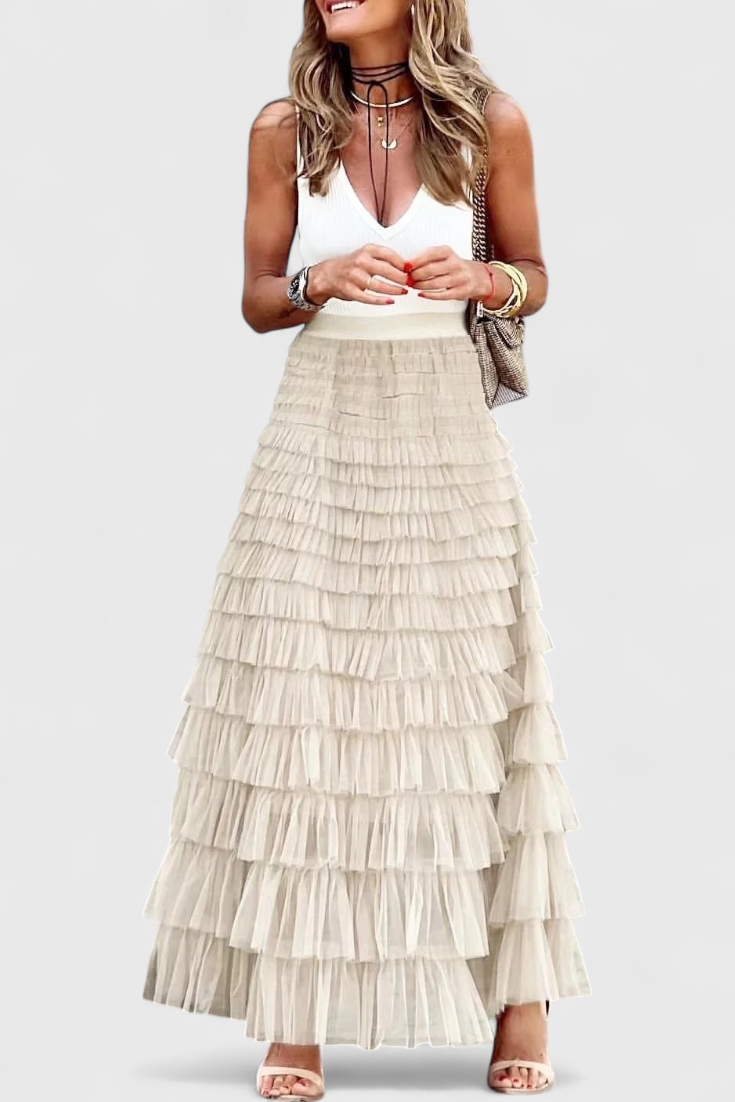 Jupe Longue en Tulle Vintage Capucine