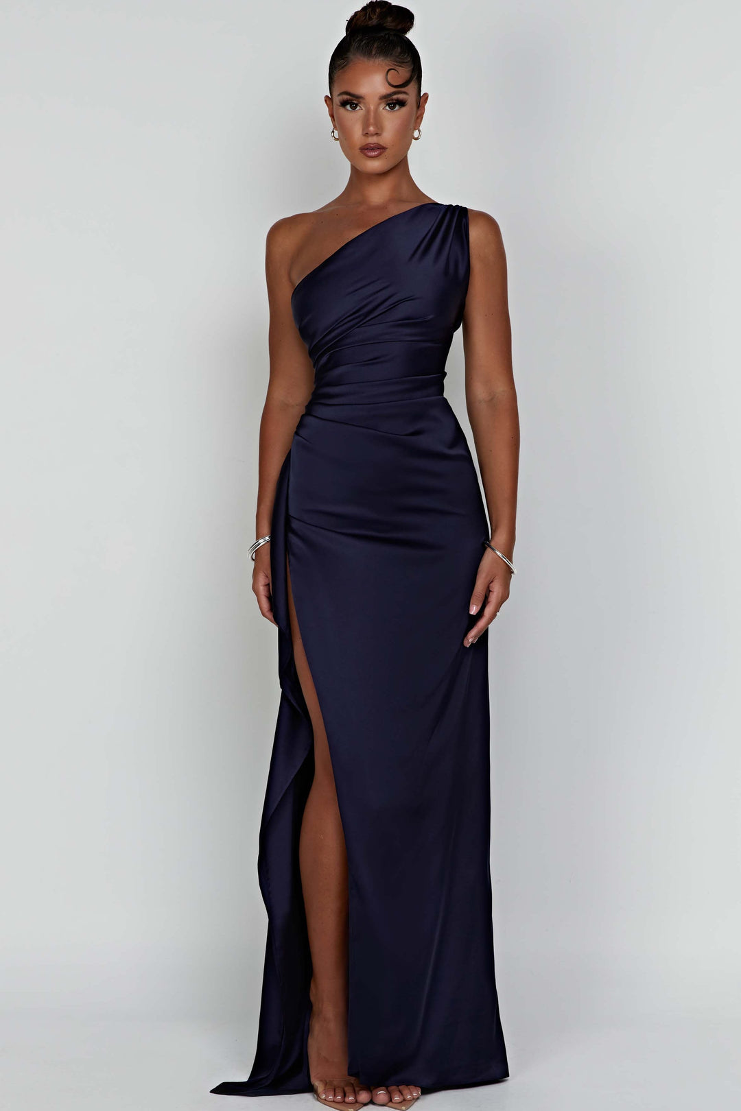 Robe Maxi Emberly à Une Épaule avec Fente Haute
