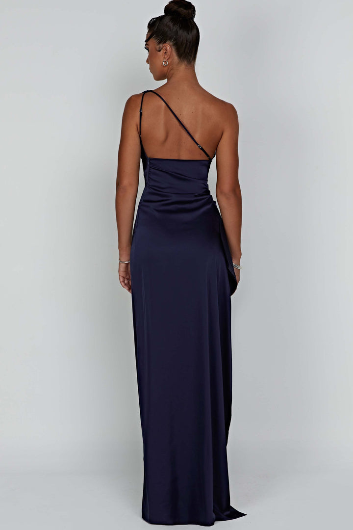 Robe Maxi Emberly à Une Épaule avec Fente Haute