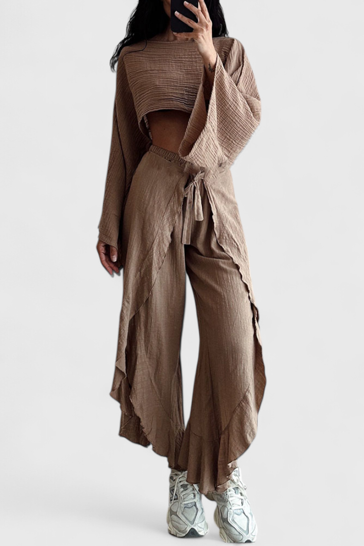 Ensemble Fluide Elsie avec Kimono et Pantalon Croisé