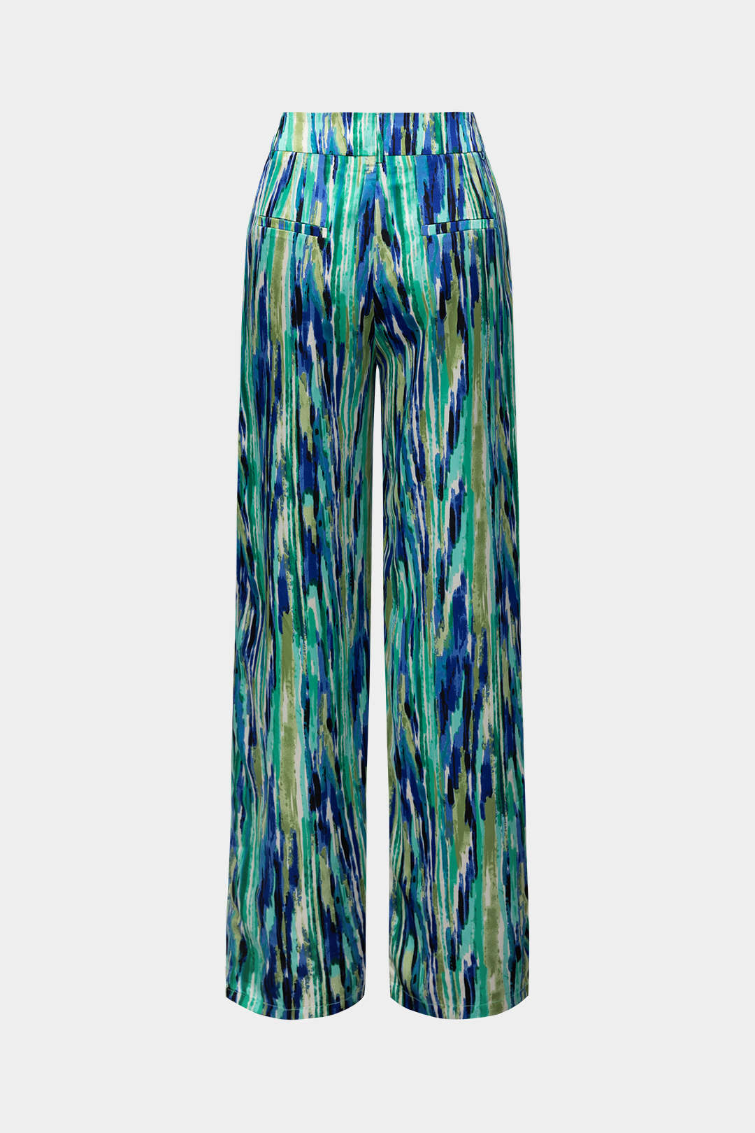 Inna Pantalons Droits Taille Haute avec Imprimé Marbre