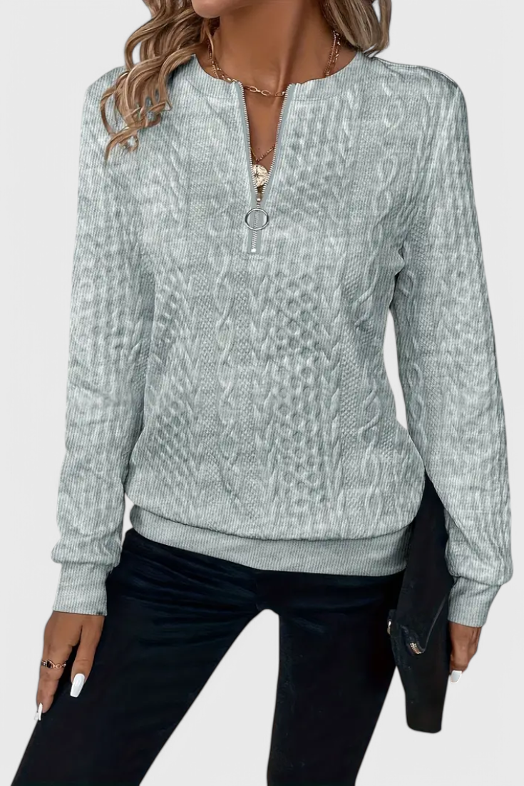 Pull Zoey en Maille avec Fermeture Éclair Douce