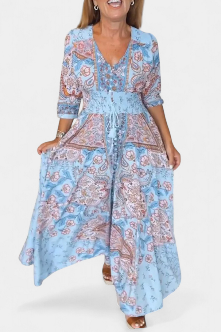 Robe d'été décontractée Dunya avec décolleté en V