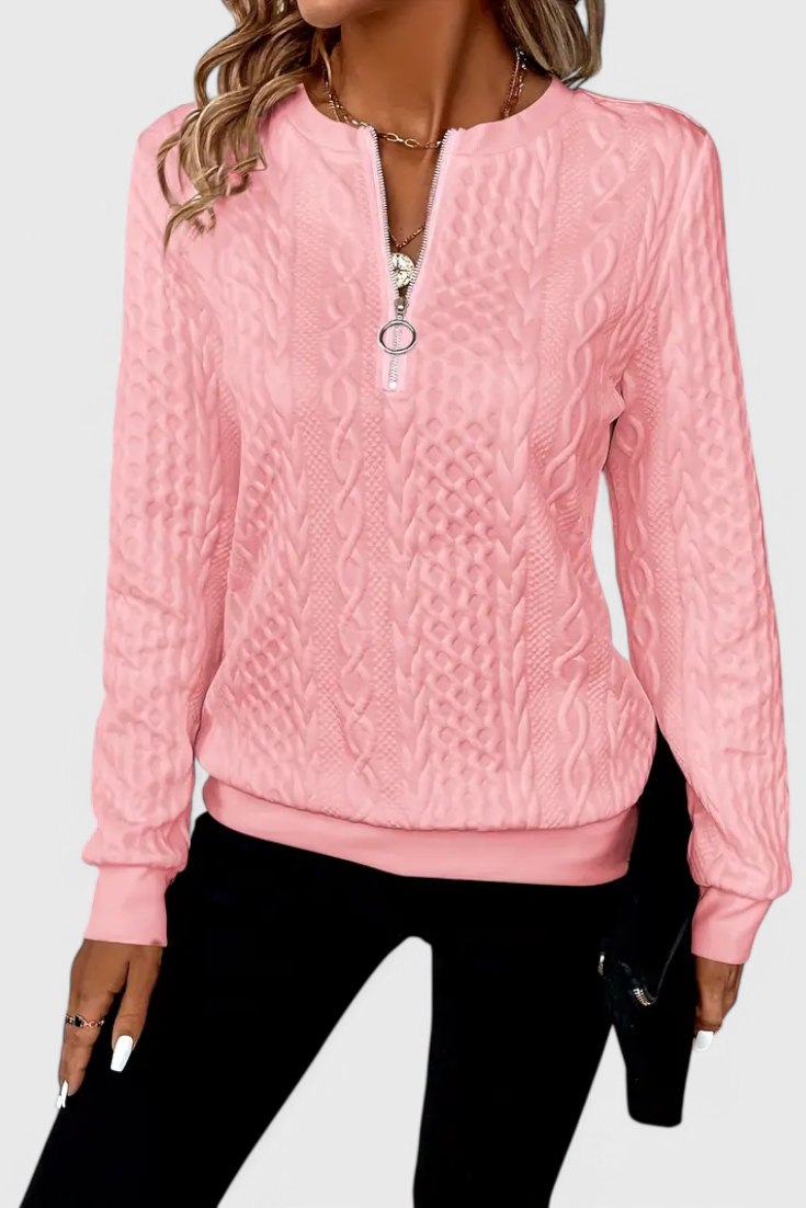 Pull Zoey en Maille avec Fermeture Éclair Douce