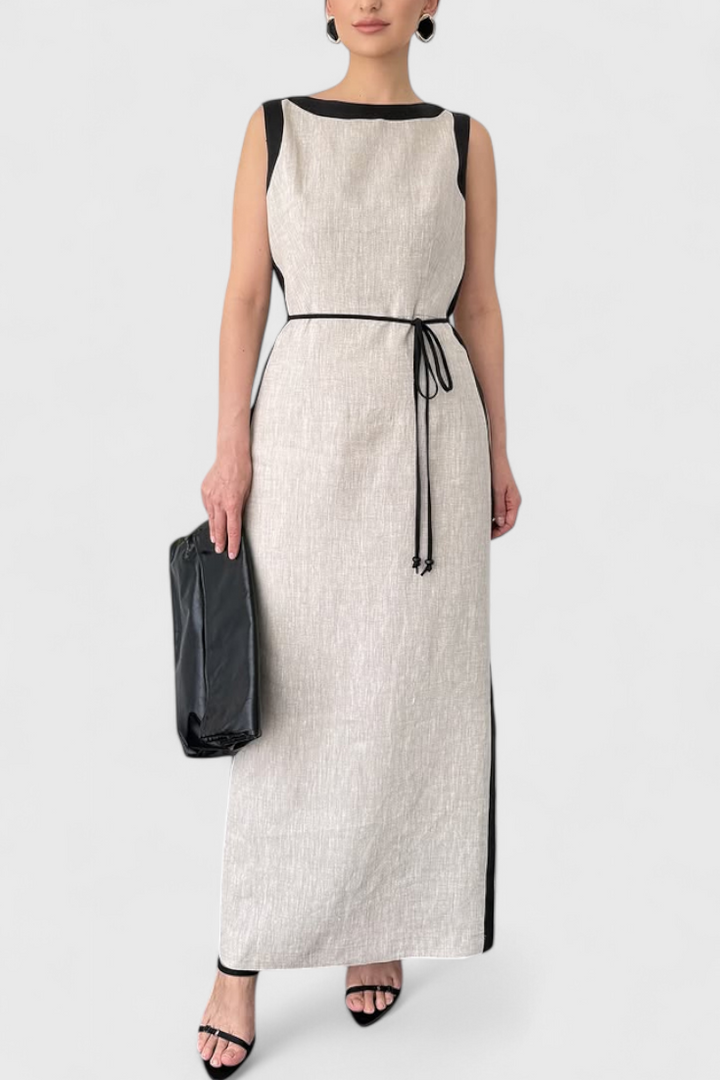 Robe Sans Manches Samanta avec Contraste de Couleur