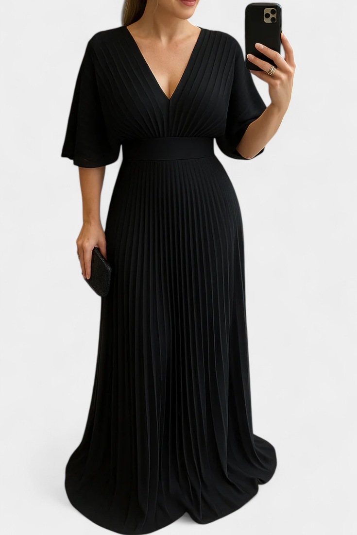 Robe Plissée Fluide Odele avec Dos Ouvert