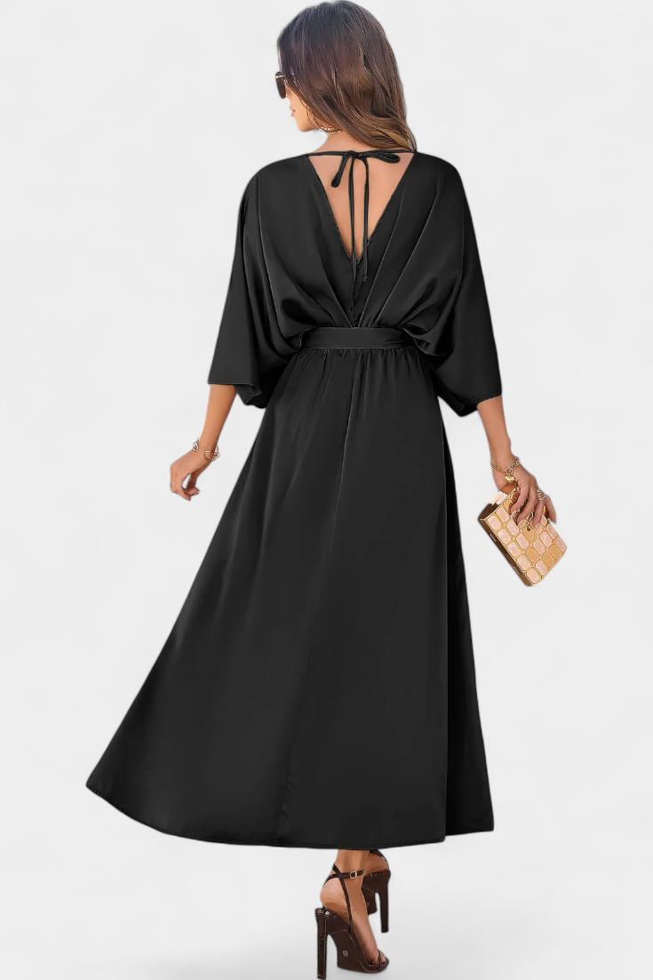 Robe Élégante Milly avec Nœud et Fente