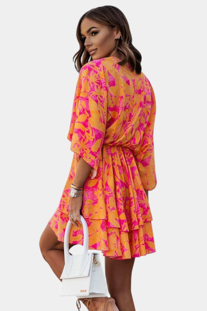 Eliza Robe Mini avec Nœud Frontal et Volants