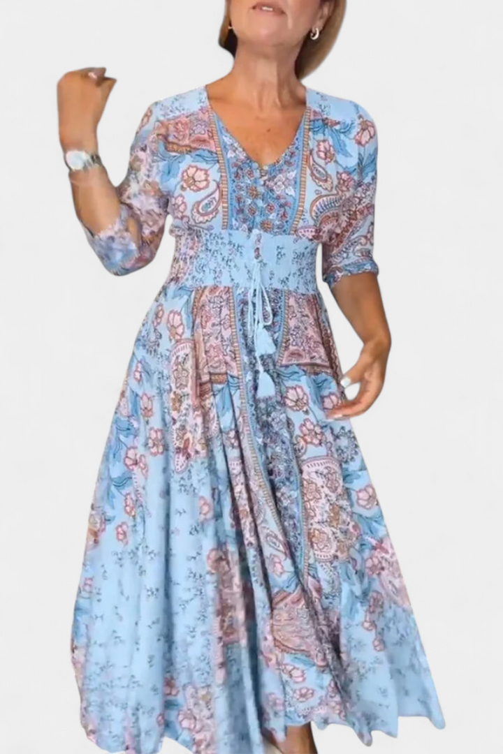 Robe d'été décontractée Dunya avec décolleté en V
