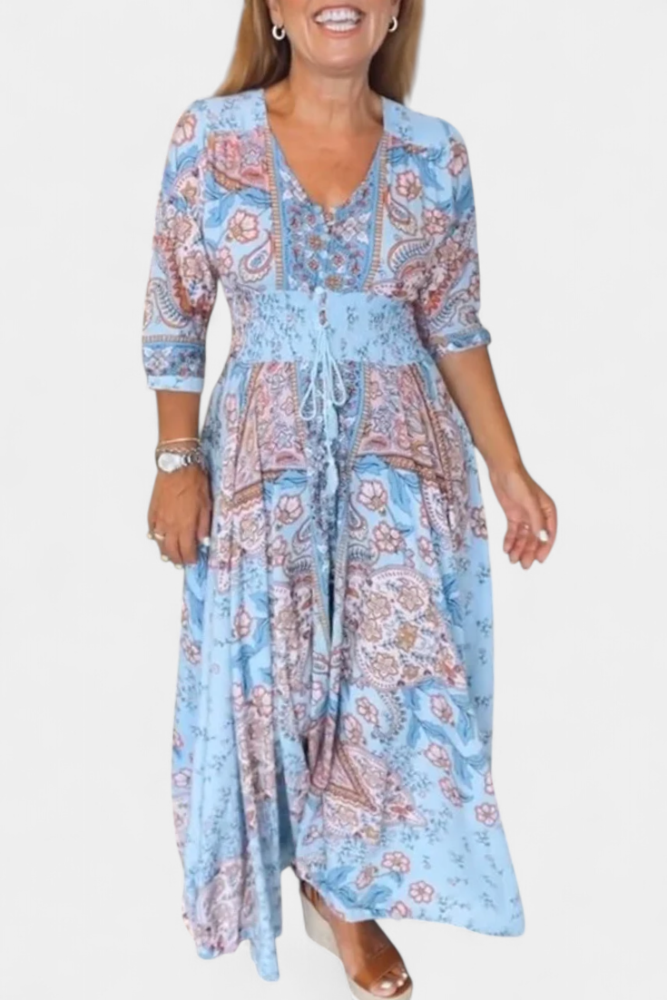Robe d'été décontractée Dunya avec décolleté en V