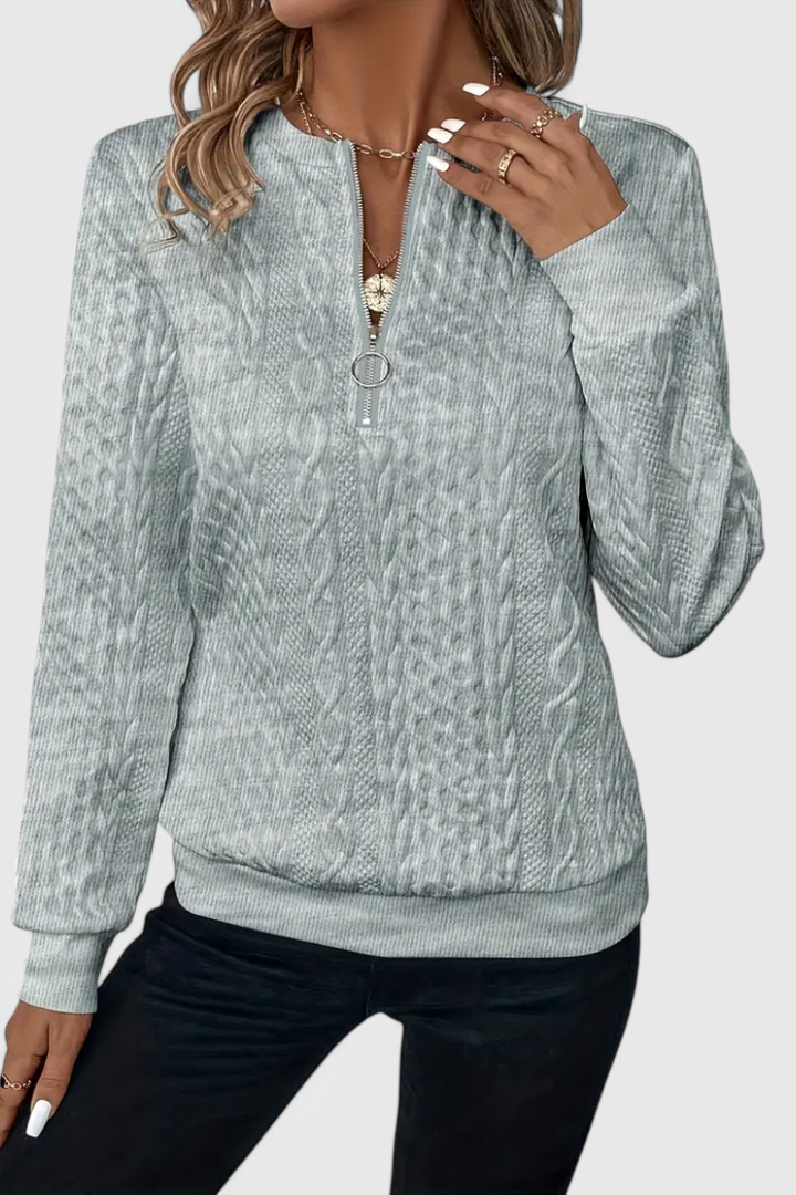 Pull Zoey en Maille avec Fermeture Éclair Douce
